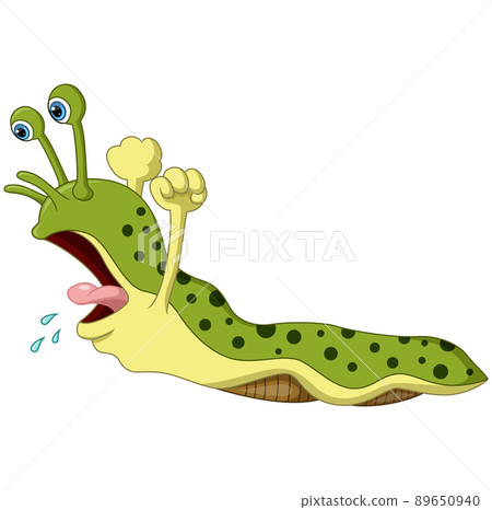 Cute slug cartoon isolated on white background Cute slug cartoon isolated on white background 89650940