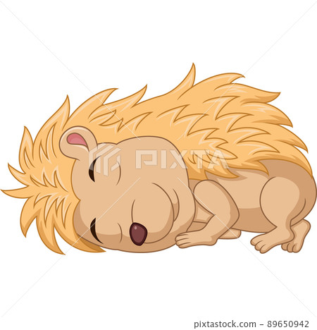 Cute little hedgehog cartoon sleeping Cute little hedgehog cartoon sleeping 89650942