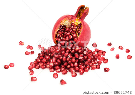 pomegranate fruit on a white background pomegranate fruit on a white background 89651748