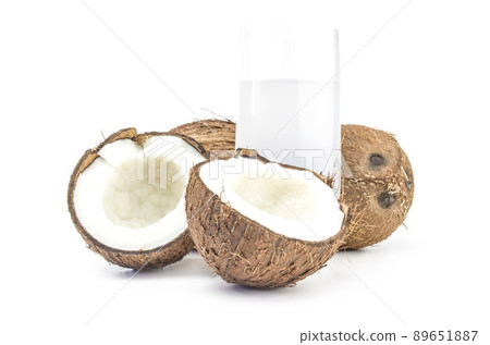 Coconut milk isolated over a white background Coconut milk isolated over a white background 89651887