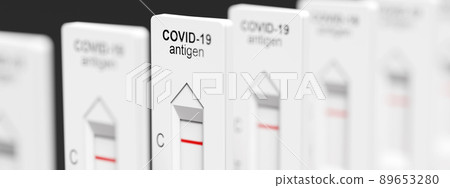 Negative test result by using rapid test device for COVID-19. 3d illustration Negative test result by using rapid test device for COVID-19. 3d illustration 89653280