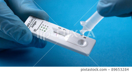 Negative test result by using rapid test device for COVID-19. Negative test result by using rapid test device for COVID-19. 89653284