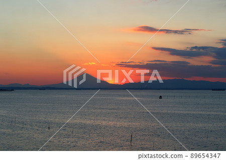 Sunset seen from "Toriizaki Seaside Park" and "Nakajima Ohashi" in Kisarazu, Chiba Sunset seen from "Toriizaki Seaside Park" and "Nakajima Ohashi" in Kisarazu, Chiba 89654347