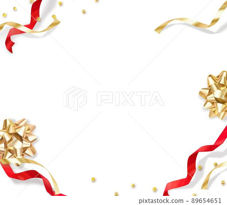 古色古香、時尚奢華的鉑金和紅絲帶框架插圖素材 古色古香、時尚奢華的鉑金和紅絲帶框架插圖素材 89654651