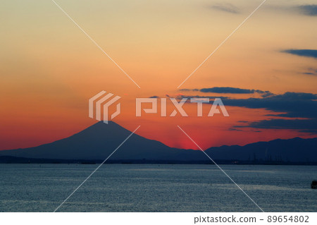 Sunset seen from "Toriizaki Seaside Park" and "Nakajima Ohashi" in Kisarazu, Chiba Sunset seen from "Toriizaki Seaside Park" and "Nakajima Ohashi" in Kisarazu, Chiba 89654802