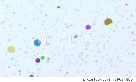 CG水晶球，許多五顏六色的玻璃球，一側 89654890