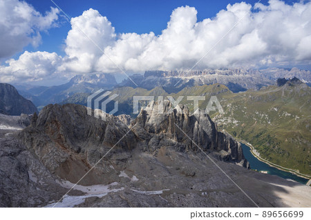 Rocky landscape at the top of Marmolada. Dolomites. 89656699