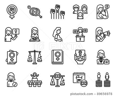 Feminist outline icon and symbol for website, application Feminist outline icon and symbol for website, application 89656978