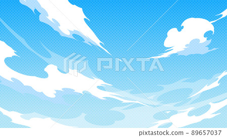 涼爽的雲天背景插畫_美式風格_16：9 89657037