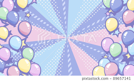 Background of American comic style balloon release_Balloon release frame_16: 9 89657141