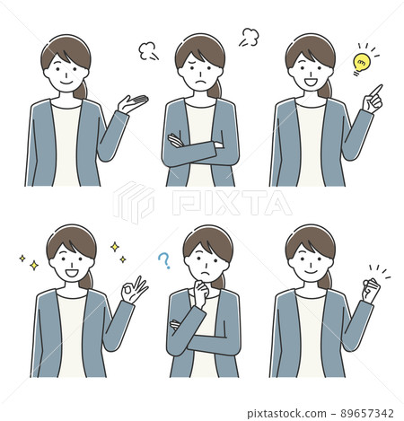 女性商務女性面部表情集 女性商務女性面部表情集 89657342