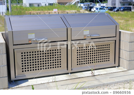 Garbage collection box installed outdoors 89660936