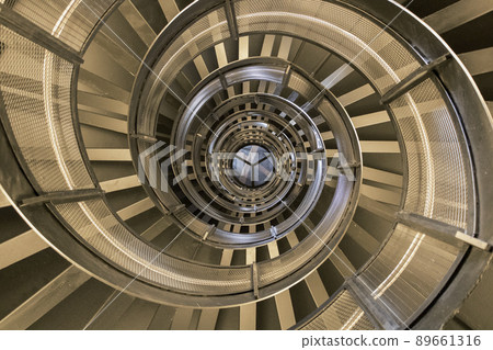 Modern spiral staircase in City Tower in Innsbruck Modern spiral staircase in City Tower in Innsbruck 89661316