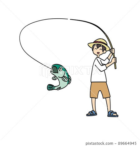 Boy fishing in the river (surprise) Boy fishing in the river (surprise) 89664945