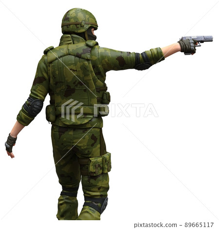 Soldier with a machine gun isolated white background 3d illustration Soldier with a machine gun isolated white background 3d illustration 89665117