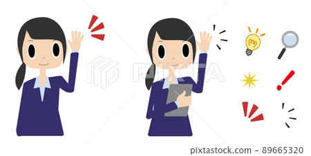 舉手錶達意見的上班族 舉手錶達意見的上班族 89665320