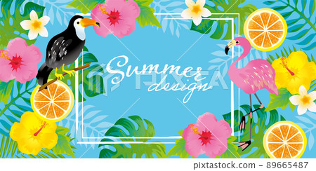 熱帶棕櫚熱帶插圖 89665487