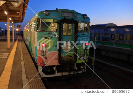 函館本線“北海道南部的祝福”黃昏車輛(Oshamambe站) 函館本線“北海道南部的祝福”黃昏車輛(Oshamambe站) 89665652