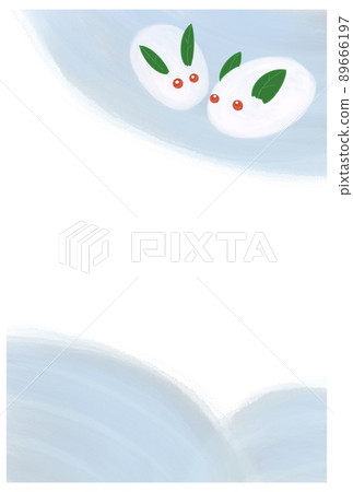Simple postcard template for snow scenes and snow rabbits Vertical New Year's card Condolences in the cold Simple postcard template for snow scenes and snow rabbits Vertical New Year's card Condolences in the cold 89666197