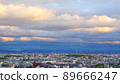 A panoramic view of the city at dusk A panoramic view of the city at dusk 89666247