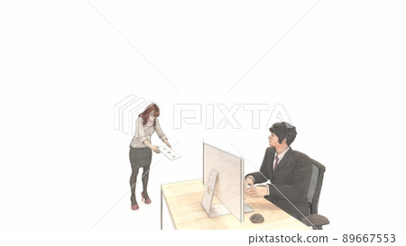 Office retirement notice female illustration CG Office retirement notice female illustration CG 89667553