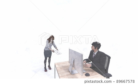 辦公室退休通知女性插畫 CG 辦公室退休通知女性插畫 CG 89667578