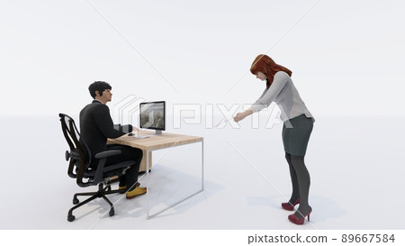 辦公室退休通知女性插畫 CG 辦公室退休通知女性插畫 CG 89667584