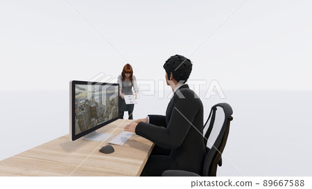 辦公室退休通知女性插畫 CG 辦公室退休通知女性插畫 CG 89667588