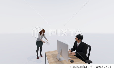 辦公室退休通知女性插畫 CG 辦公室退休通知女性插畫 CG 89667594