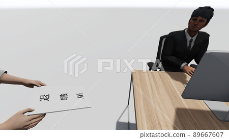 辦公室退休通知女性插畫 CG 辦公室退休通知女性插畫 CG 89667607