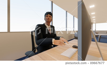 Office retirement notice female illustration CG Office retirement notice female illustration CG 89667677