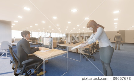 Office retirement notice female illustration CG Office retirement notice female illustration CG 89667678