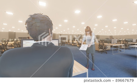 Office retirement notice female illustration CG Office retirement notice female illustration CG 89667679