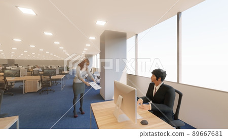 Office retirement notice female illustration CG Office retirement notice female illustration CG 89667681