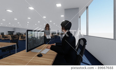 辦公室退休通知女性插畫 CG 89667688