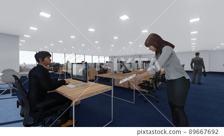 辦公室退休通知女性插畫 CG 辦公室退休通知女性插畫 CG 89667692