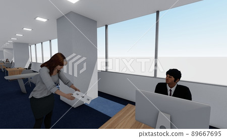 辦公室退休通知女性插畫 CG 辦公室退休通知女性插畫 CG 89667695