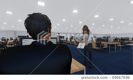 辦公室退休通知女性插畫 CG 辦公室退休通知女性插畫 CG 89667696