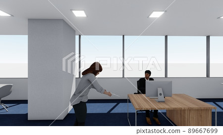 辦公室退休通知女性插畫 CG 辦公室退休通知女性插畫 CG 89667699