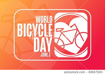 World Bicycle Day. June 3. Holiday concept. Template for background, banner, card, poster with text 89667884