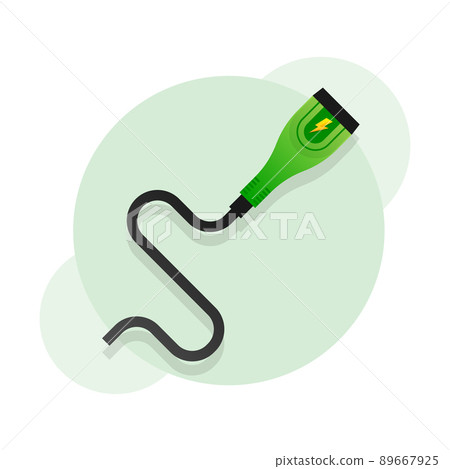 Charge car for web design. Vector illustration. Ecology concept Charge car for web design. Vector illustration. Ecology concept 89667925