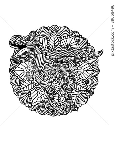 Tyrannosaurus Rex Dinosaur Mandala Coloring Pages Tyrannosaurus Rex Dinosaur Mandala Coloring Pages 89668496
