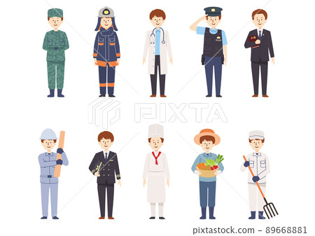各行各業的男人插畫 89668881