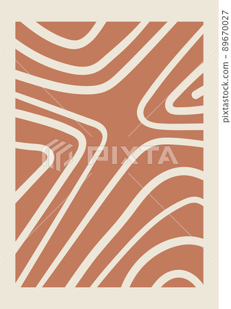 Linear template with abstract shapes in nude color Linear template with abstract shapes in nude color 89670027