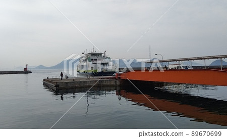 Okunoshima tour boat waiting for departure Okunoshima tour boat waiting for departure 89670699