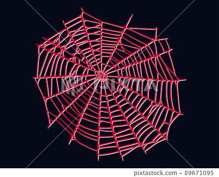 Spider web isolated on dark background. Spooky Halloween cobwebs with red threads. Vector illustration Spider web isolated on dark background. Spooky Halloween cobwebs with red threads. Vector illustration 89671095