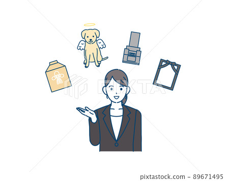 殯儀館殯儀館殯儀館火化動物墓地諮詢服務女工作人員講解葬禮安排 89671495