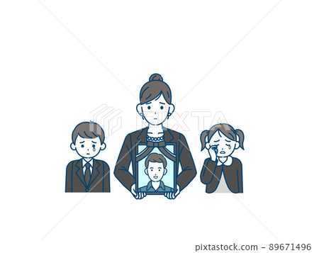 丈夫的葬禮，家庭的葬禮，葬禮，告別儀式，妻子與死者，女性母親，喪親 89671496