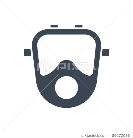 Gas mask related vector glyph icon Gas mask related vector glyph icon 89672086