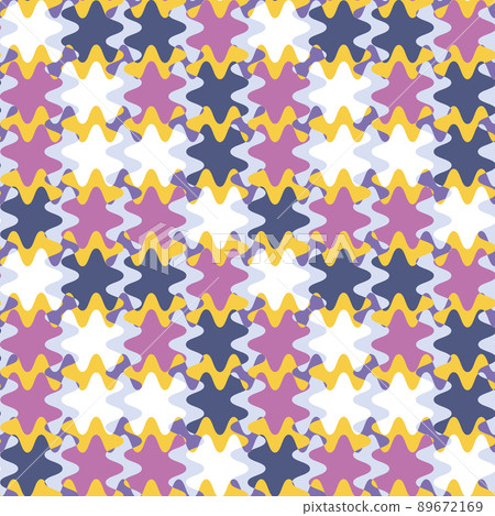 A seamless pattern on a square background is a patchwork mat made of different colored spots 89672169